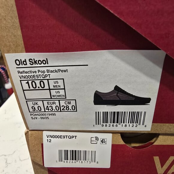 Vans Old Skool Reflective Black VN000ECUQPT Shoes Skateboarding Men's Sz 10 NEW - Picture 9 of 14